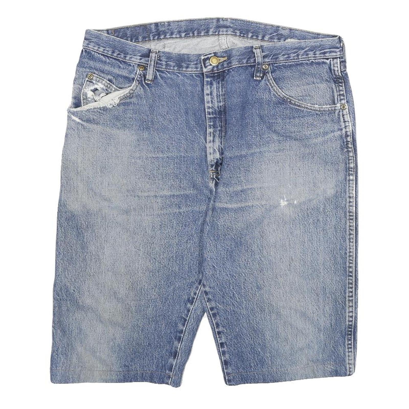 WRANGLER Mens Denim Blue Casual Shorts 2XL W35 Cotton Blend Comfortable Stylish