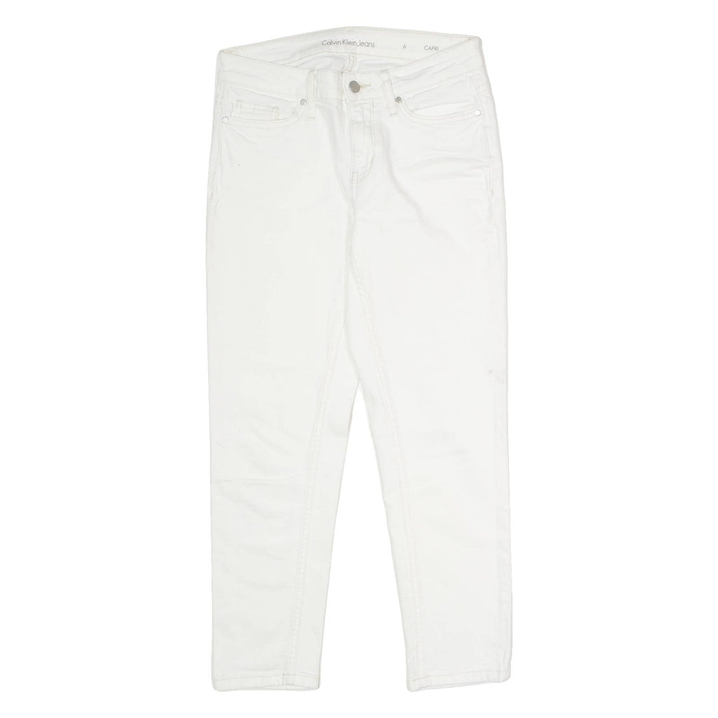 CALVIN KLEIN JEANS Capri Womens Jeans White Regular Jegging W28 L24