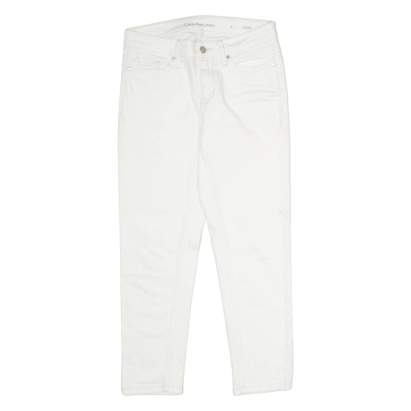 CALVIN KLEIN JEANS Capri Womens Jeans White Regular Jegging W28 L24