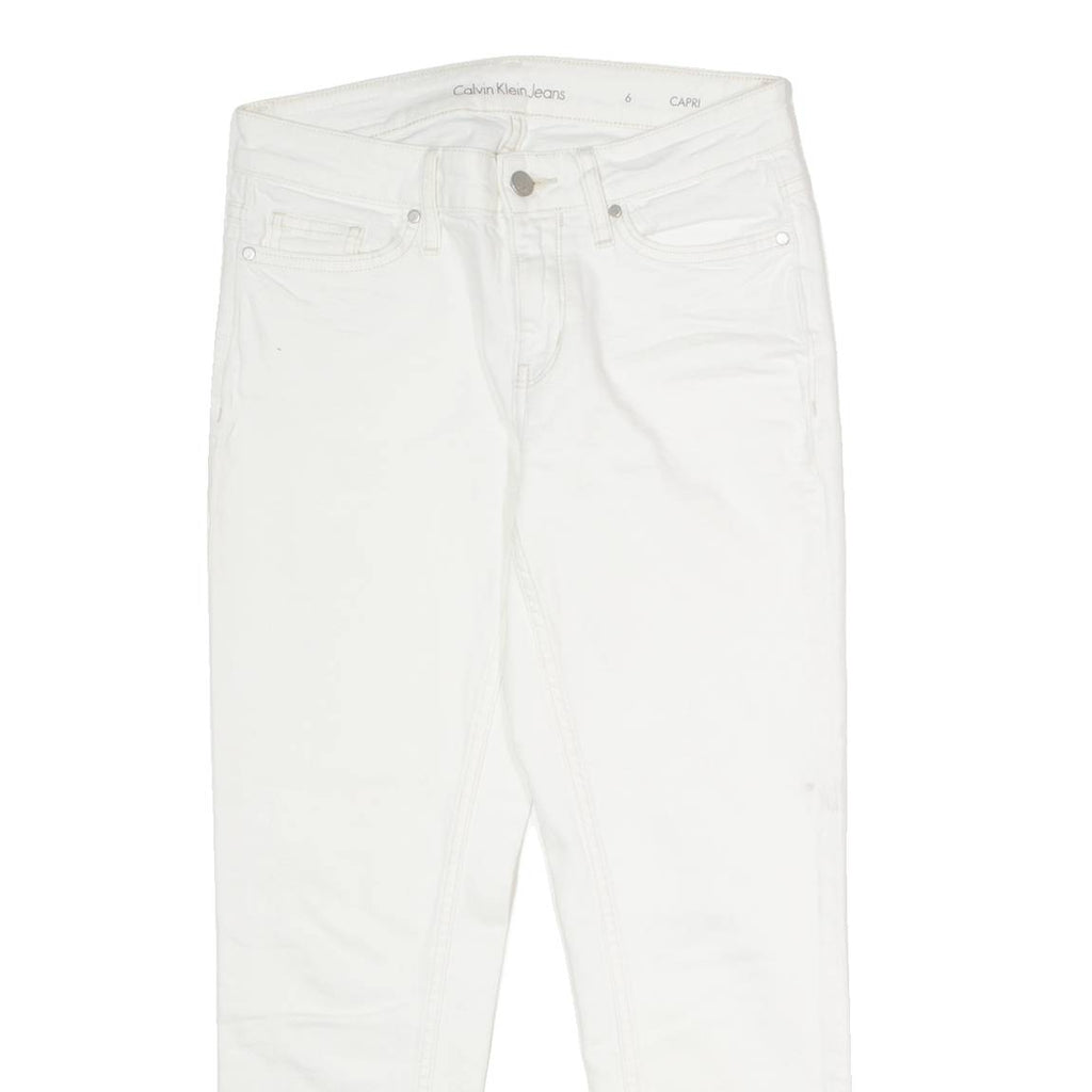 CALVIN KLEIN JEANS Capri Womens Jeans White Regular Jegging W28 L24