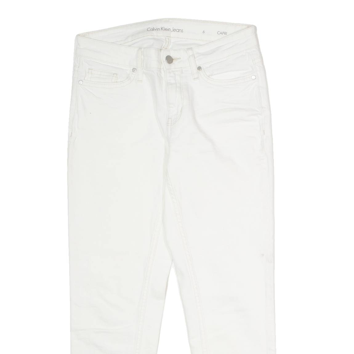 CALVIN KLEIN JEANS Capri Womens Jeans White Regular Jegging W28 L24