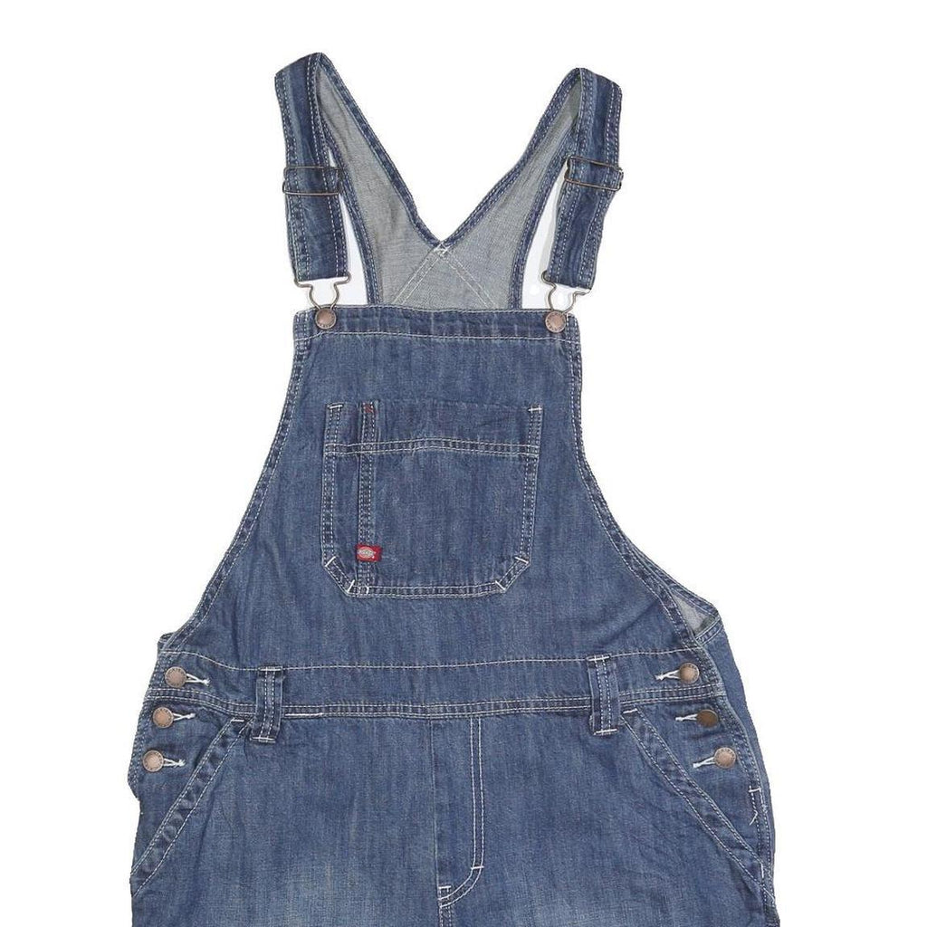 DICKIES Womens Blue Denim Relaxed Cotton Dungarees M W36 L6 Casual Shortalls