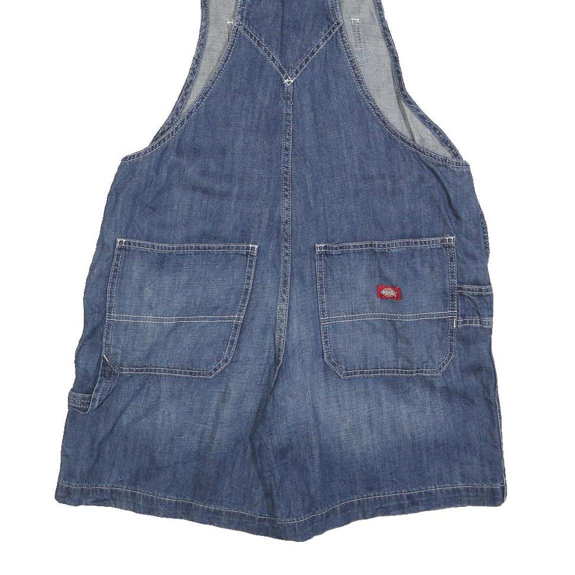 DICKIES Womens Blue Denim Relaxed Cotton Dungarees M W36 L6 Casual Shortalls