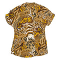 Womens Shirt Top Brown Crazy Pattern M
