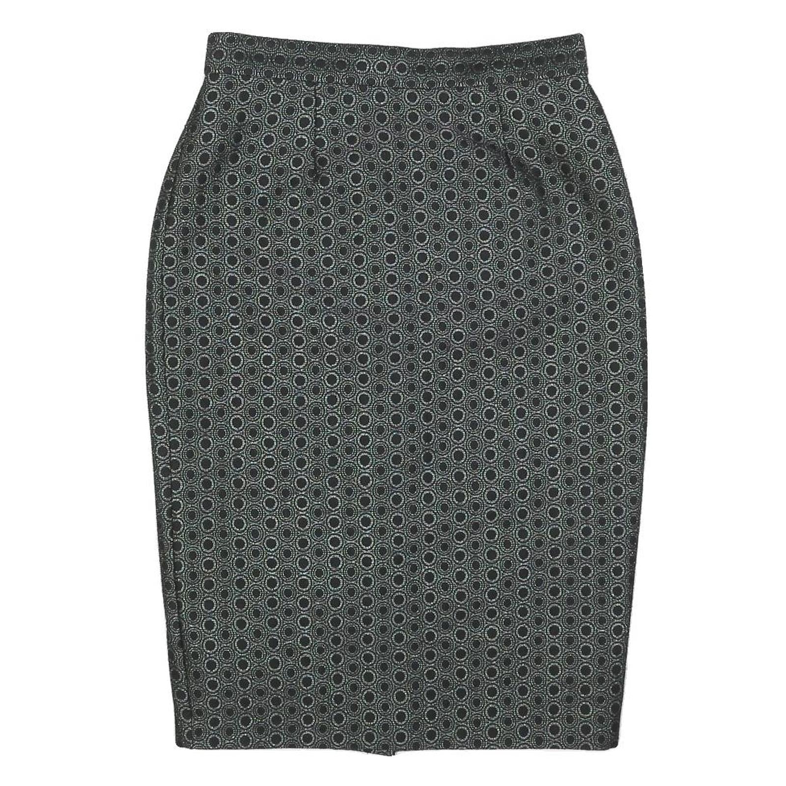 WHISTLES Womens Grey Mini Cotton Blend Pencil Skirt S Polka Dot Pattern