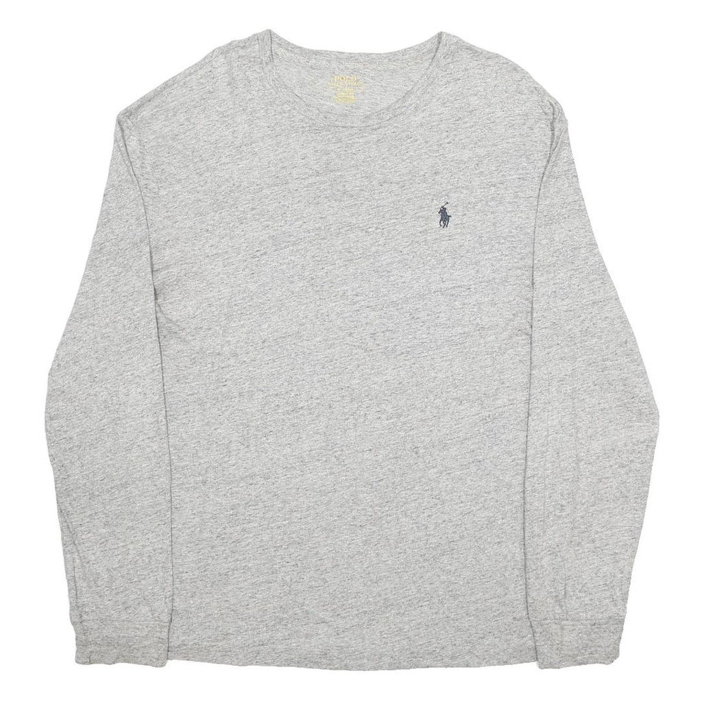 POLO RALPH LAUREN Mens Grey Long Sleeve Crew Neck Cotton T-Shirt M Classic