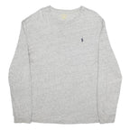 POLO RALPH LAUREN Mens Grey Long Sleeve Crew Neck Cotton T-Shirt M Classic