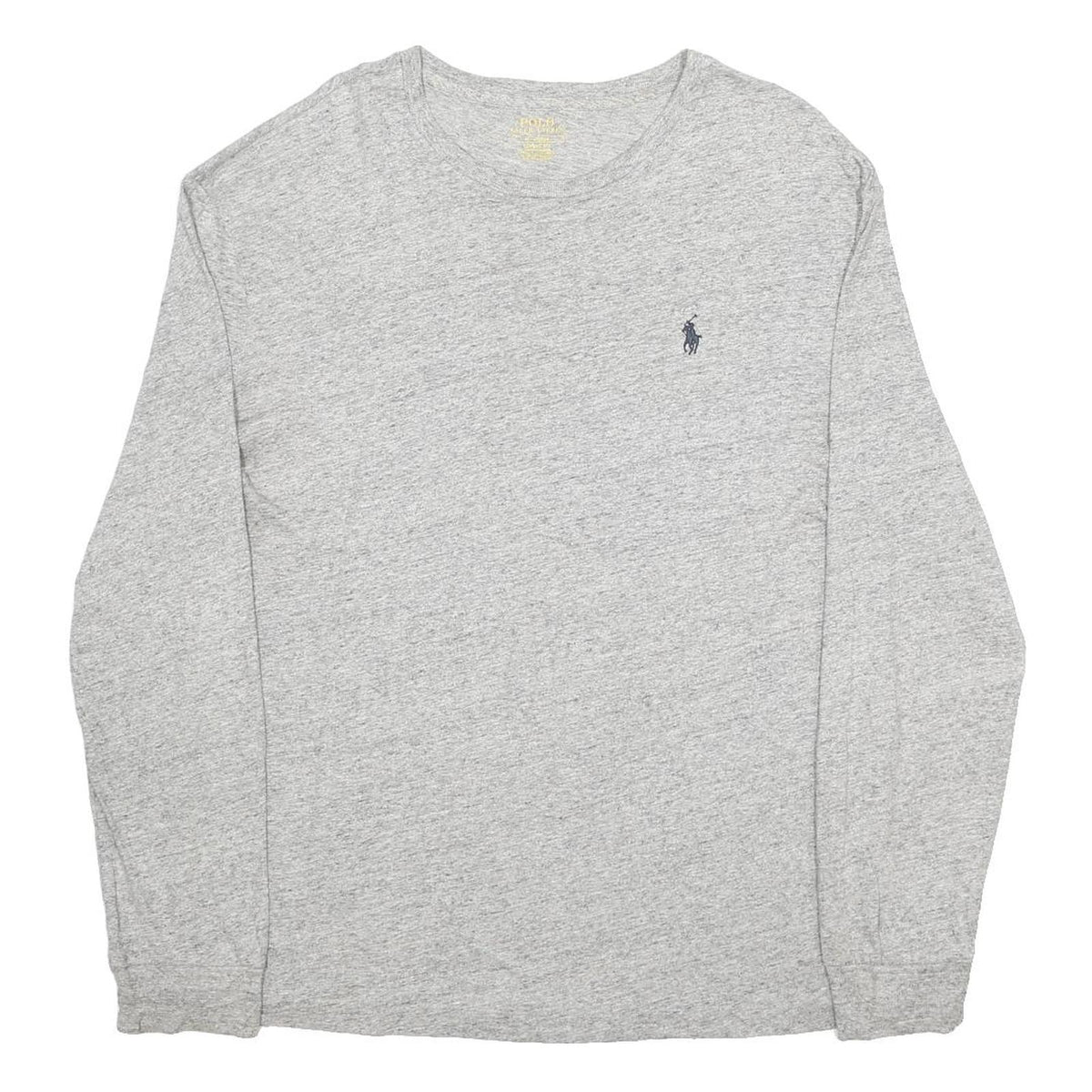 POLO RALPH LAUREN Mens Grey Long Sleeve Crew Neck Cotton T-Shirt M Classic