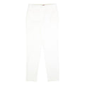 MAX MARA STUDIO Womens Cotton Blend White Slim Trousers W28 L28 Zip Closure