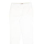 MAX MARA STUDIO Womens Cotton Blend White Slim Trousers W28 L28 Zip Closure