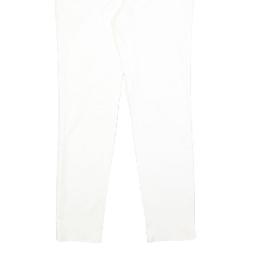MAX MARA STUDIO Womens Cotton Blend White Slim Trousers W28 L28 Zip Closure