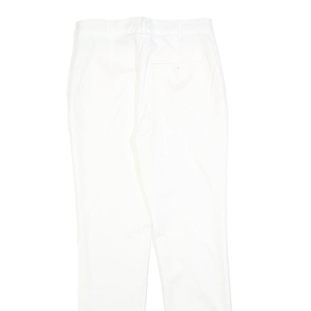 MAX MARA STUDIO Womens Cotton Blend White Slim Trousers W28 L28 Zip Closure