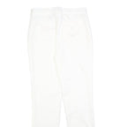 MAX MARA STUDIO Womens Cotton Blend White Slim Trousers W28 L28 Zip Closure