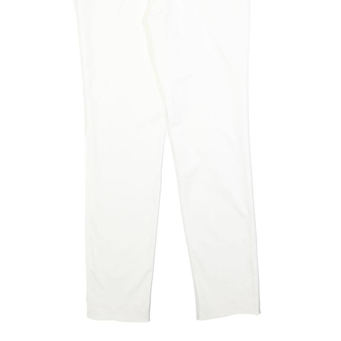 MAX MARA STUDIO Womens Cotton Blend White Slim Trousers W28 L28 Zip Closure