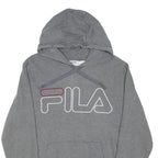 FILA Mens Grey Hoodie S Cotton Blend Pullover Logo Sweatshirt