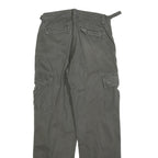 ARMY TEX Mens Cotton Blend Grey Relaxed Cargo Trousers W30 L32 Zip Pocket