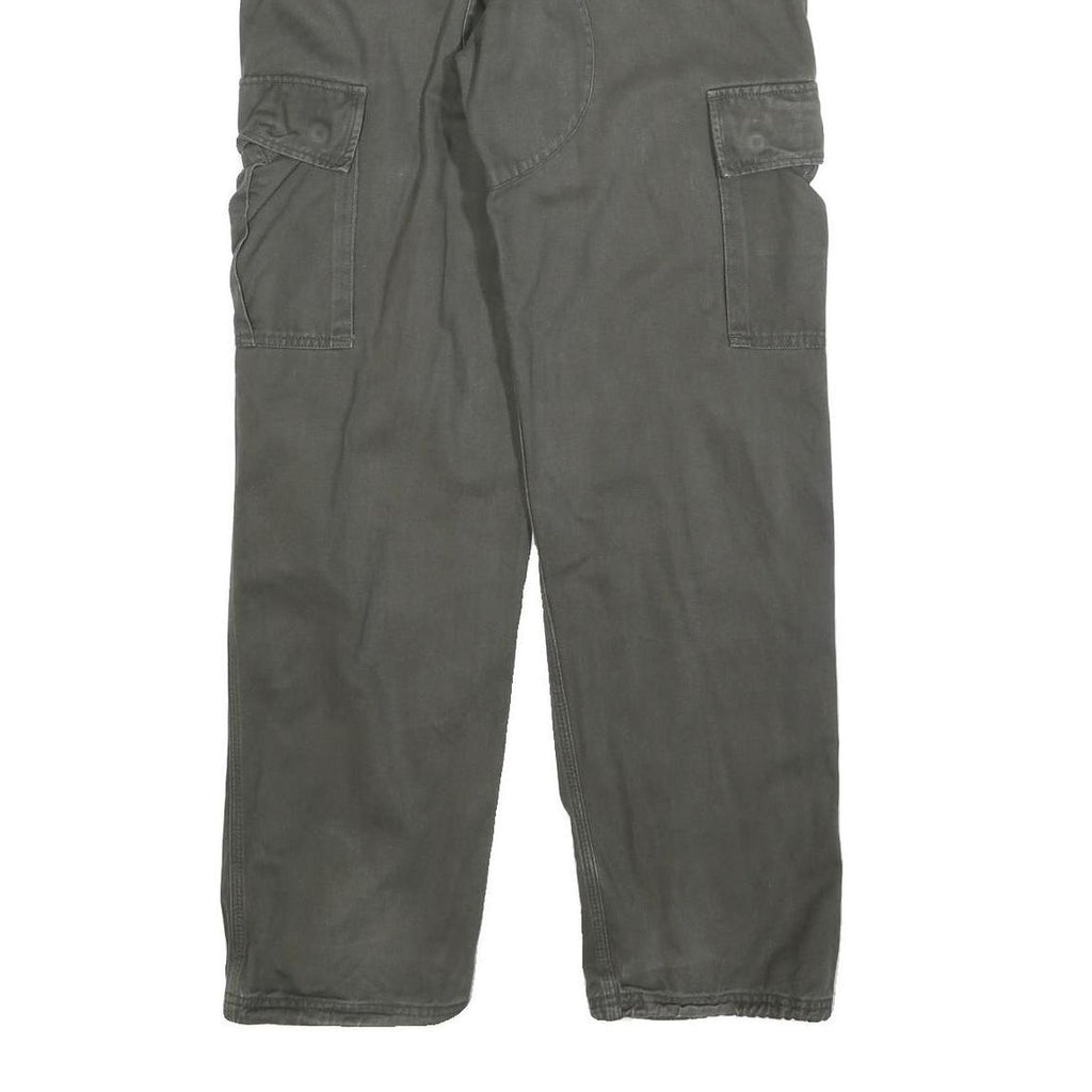 ARMY TEX Mens Cotton Blend Grey Relaxed Cargo Trousers W30 L32 Zip Pocket