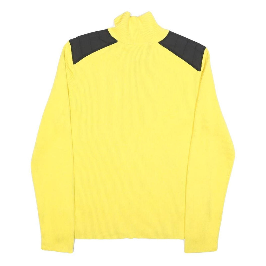 LAUREN RALPH LAUREN Womens Yellow & Black Plain Pullover Crew Neck Knit XL