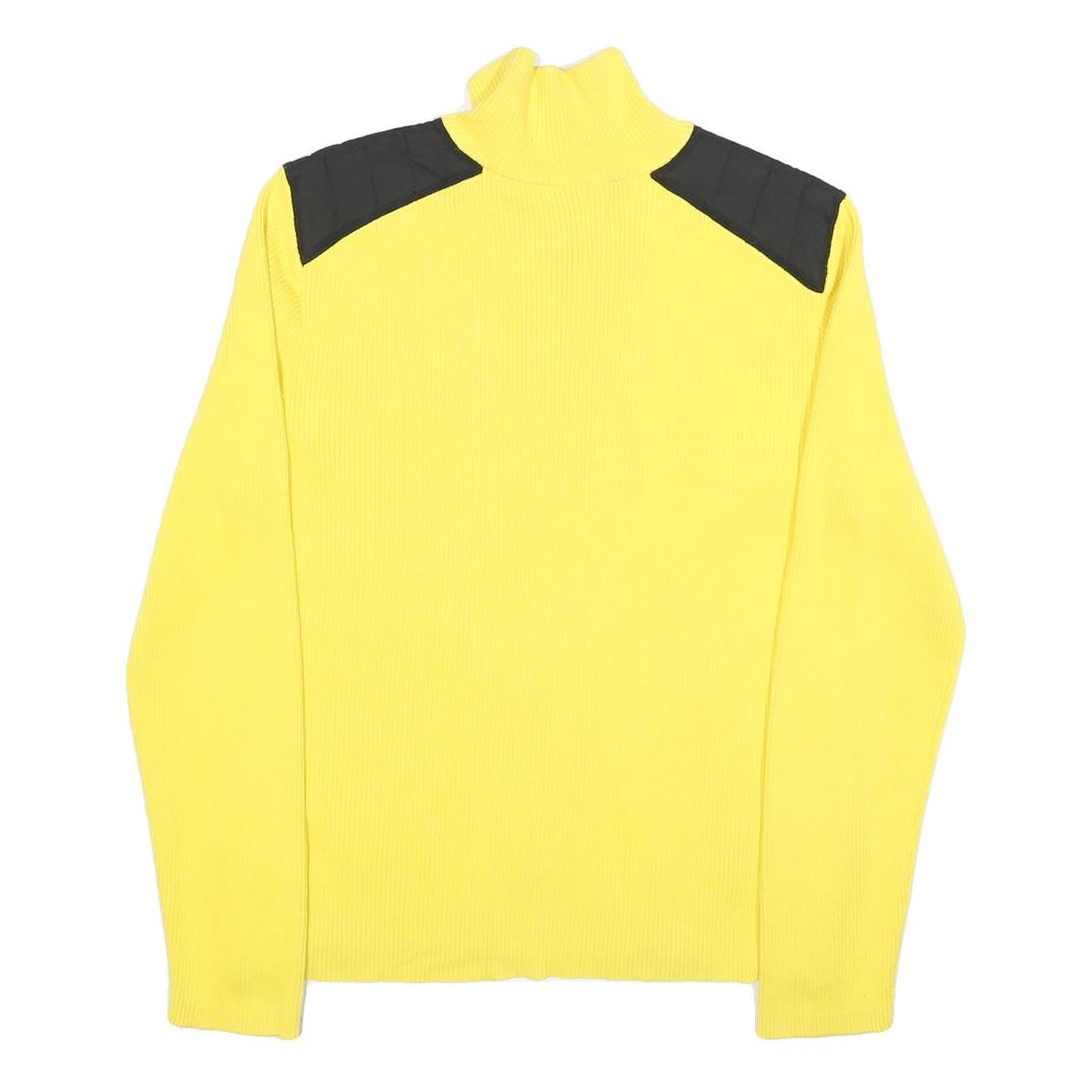 LAUREN RALPH LAUREN Womens Yellow & Black Plain Pullover Crew Neck Knit XL