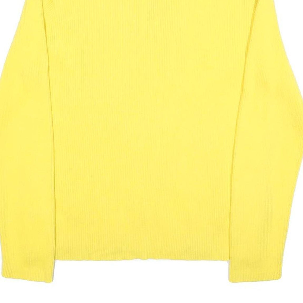 LAUREN RALPH LAUREN Womens Yellow & Black Plain Pullover Crew Neck Knit XL