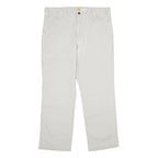 CARHARTT Mens Cotton Blend Beige Relaxed Fit Straight Leg Trousers W34 L28