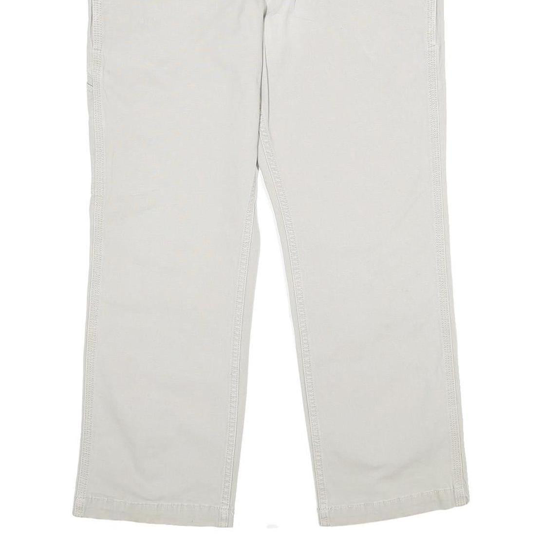 CARHARTT Mens Cotton Blend Beige Relaxed Fit Straight Leg Trousers W34 L28