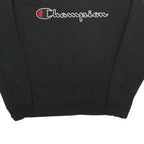 CHAMPION Mens Black Cotton Blend Crew Neck Sweatshirt M Logo Casual