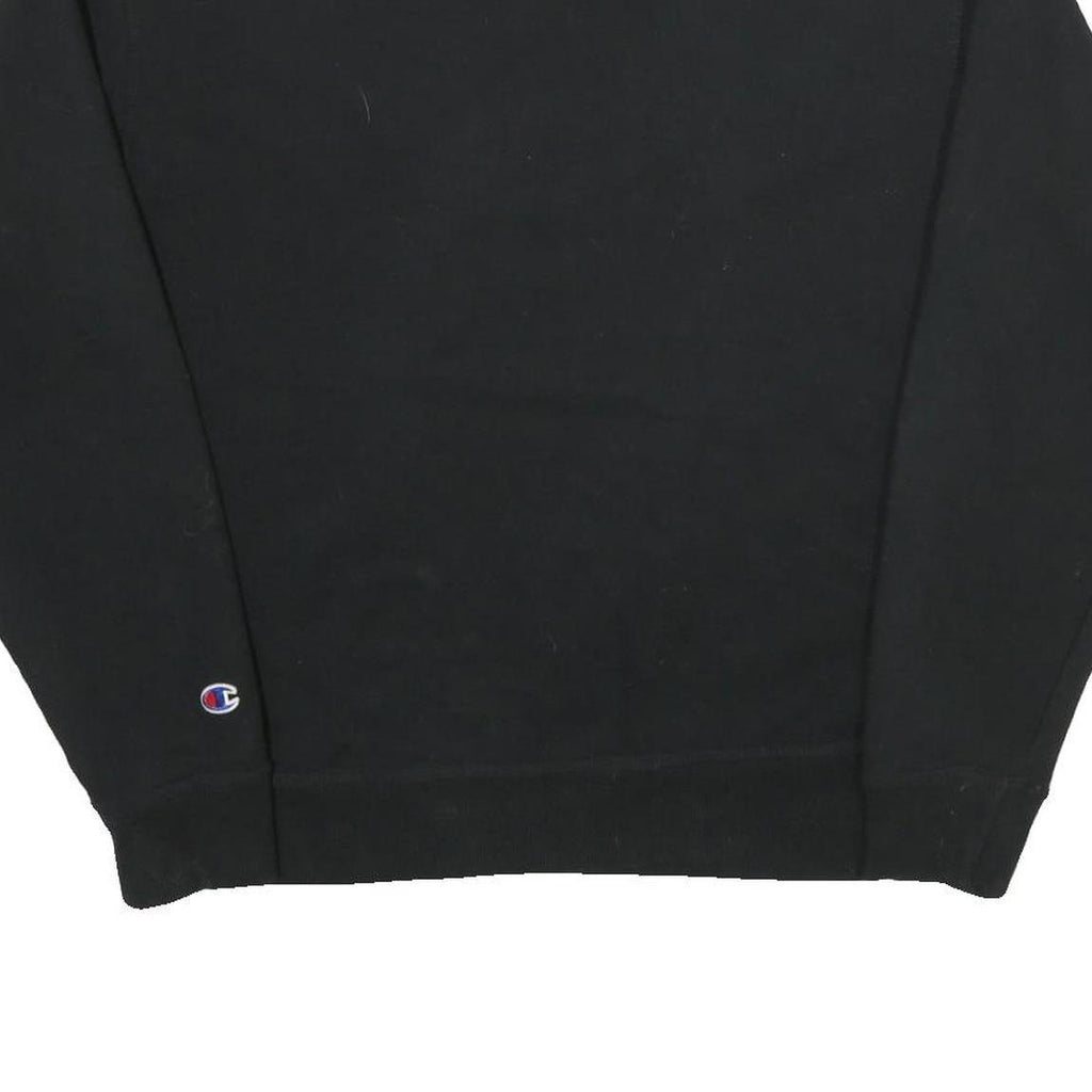 CHAMPION Mens Black Cotton Blend Crew Neck Sweatshirt M Logo Casual