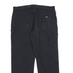 DICKIES Mens Cotton Blend Black Regular Straight Trousers W40 L32 Workwear Zip