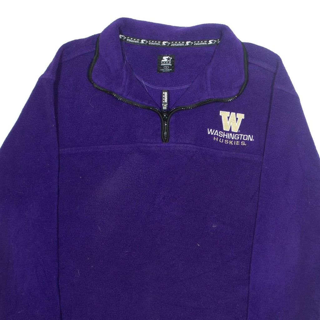 STARTER Mens Fleece Jacket Purple USA L