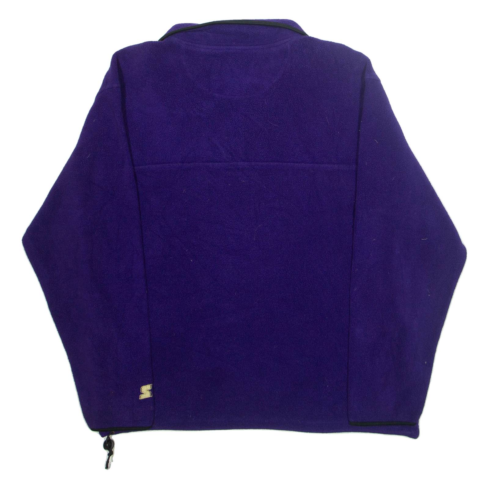 STARTER Mens Fleece Jacket Purple USA L