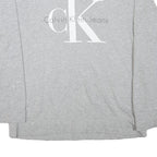 CALVIN KLEIN JEANS Mens Grey Crew Neck M Cotton Blend Pullover Logo Sweatshirt