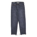 LEVI'S Womens Jeans Blue Slim Straight Denim Medium W24 L24 Raw Hem