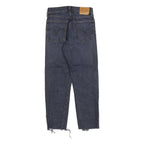 LEVI'S Womens Jeans Blue Slim Straight Denim Medium W24 L24 Raw Hem