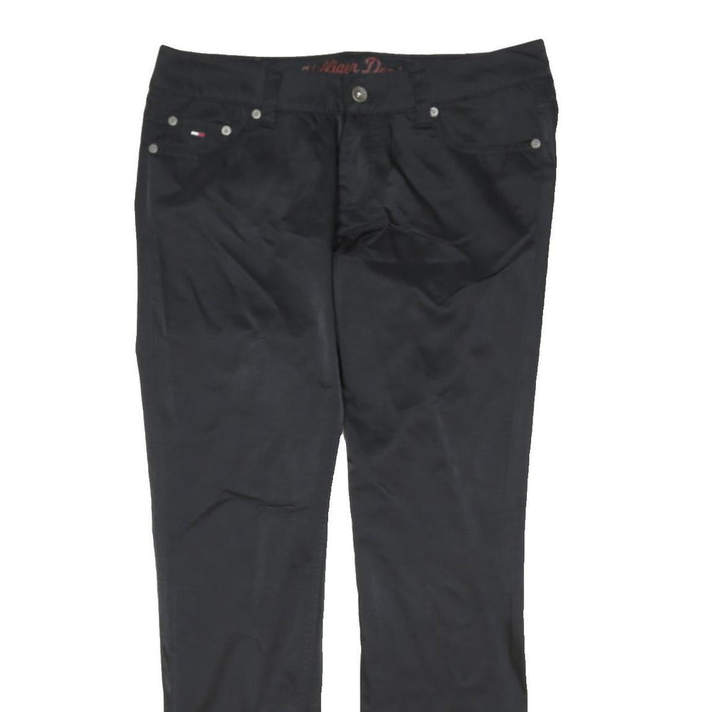 TOMMY HILFIGER Womens Black Regular Fit Straight Leg Trousers W31 L30 Stylish