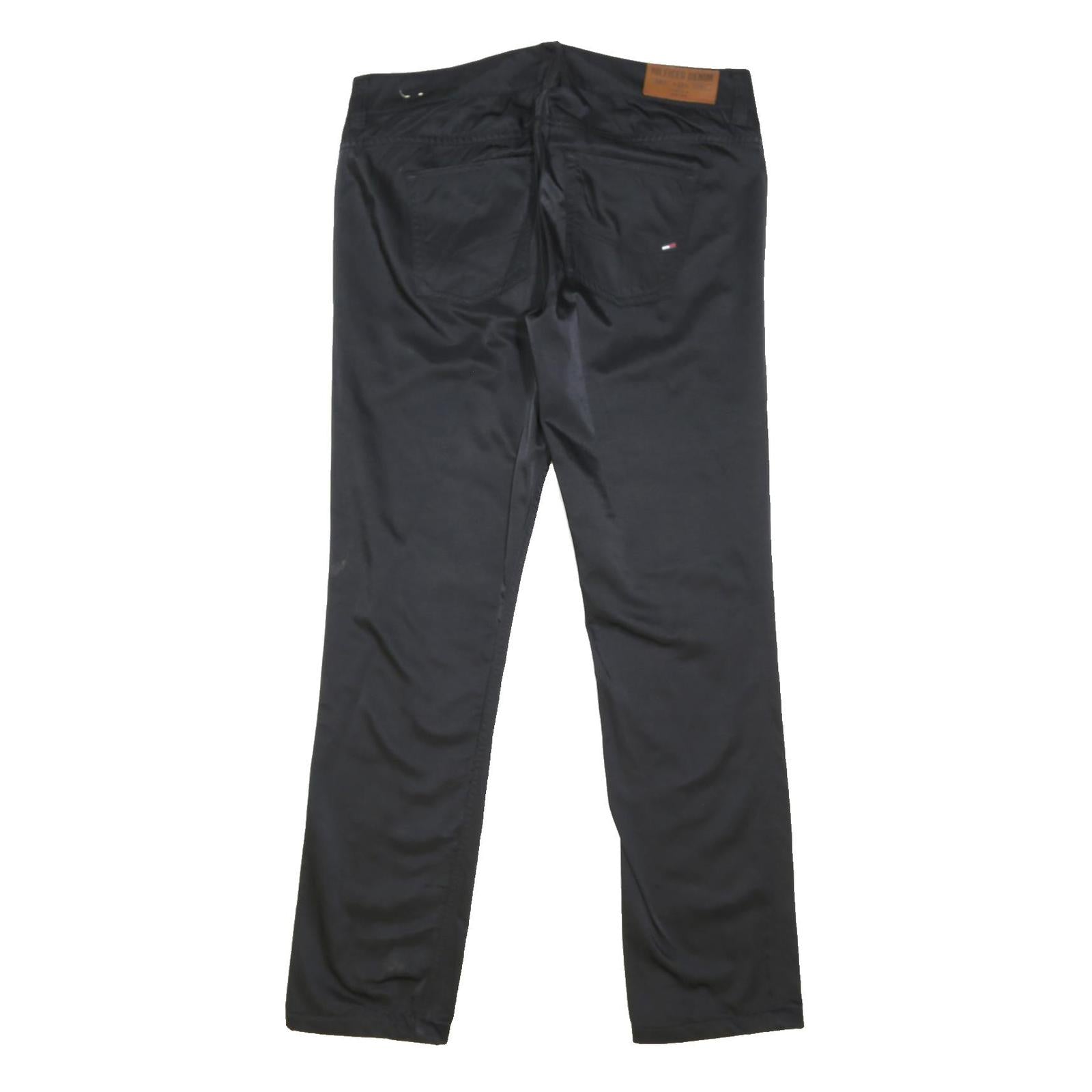 TOMMY HILFIGER Womens Black Regular Fit Straight Leg Trousers W31 L30 Stylish