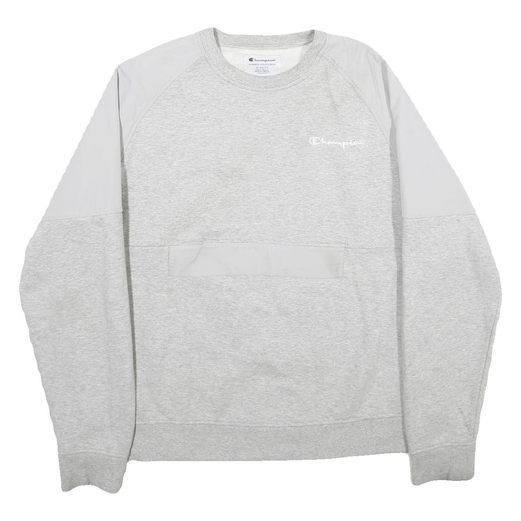 CHAMPION Mens Grey & Light Grey Cotton Blend Crew Neck XL Sweatshirt Casual