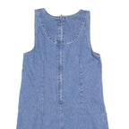 ST JOHNS BAY Womens Blue Denim Cotton Blend Sleeveless Mini Dress S Pockets Zip