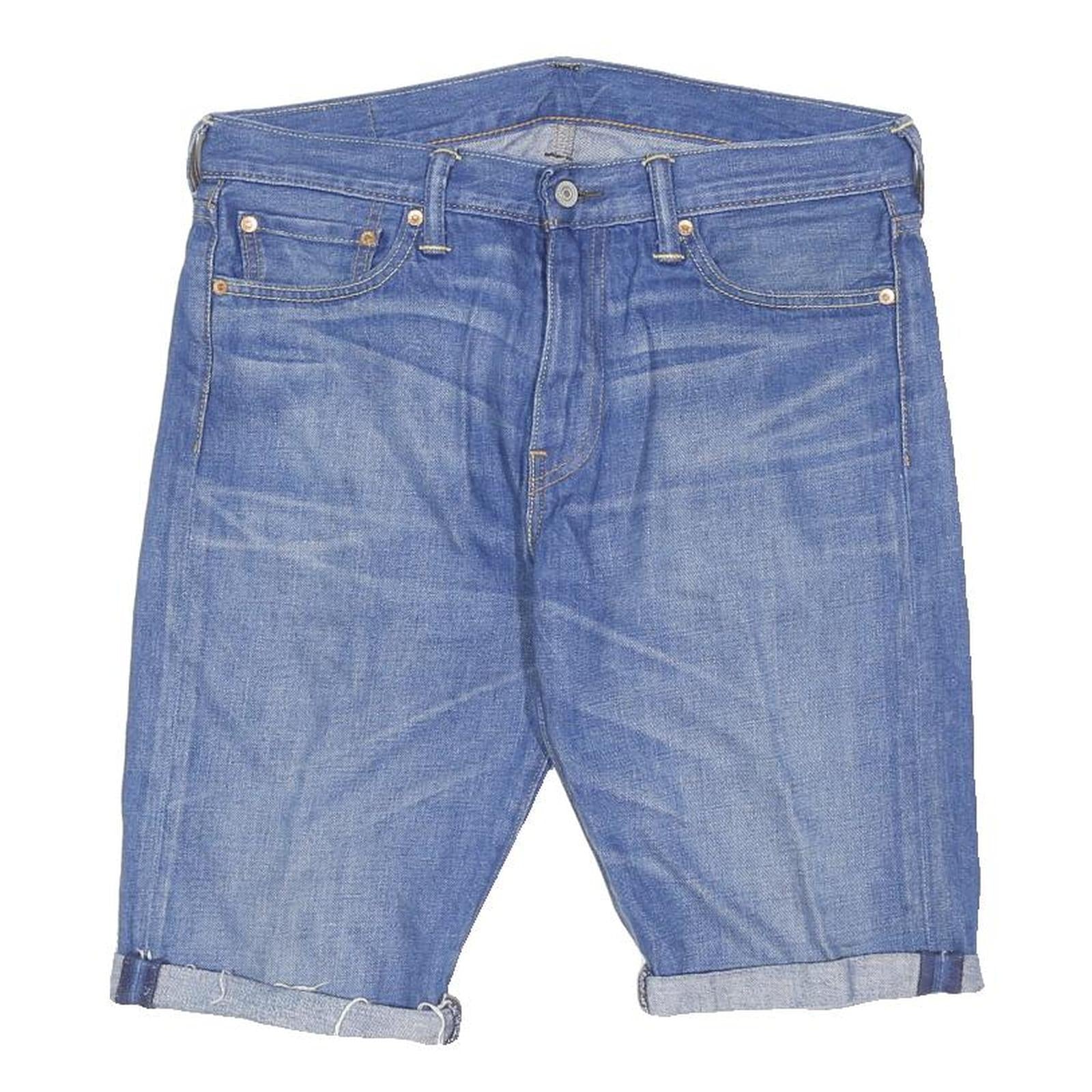 LEVI'S Mens Shorts Blue Denim Casual M W34 Rolled Hem Cotton Blend