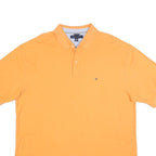 TOMMY HILFIGER Mens Orange Short Sleeve Polo Shirt 2XL Cotton Blend Classic