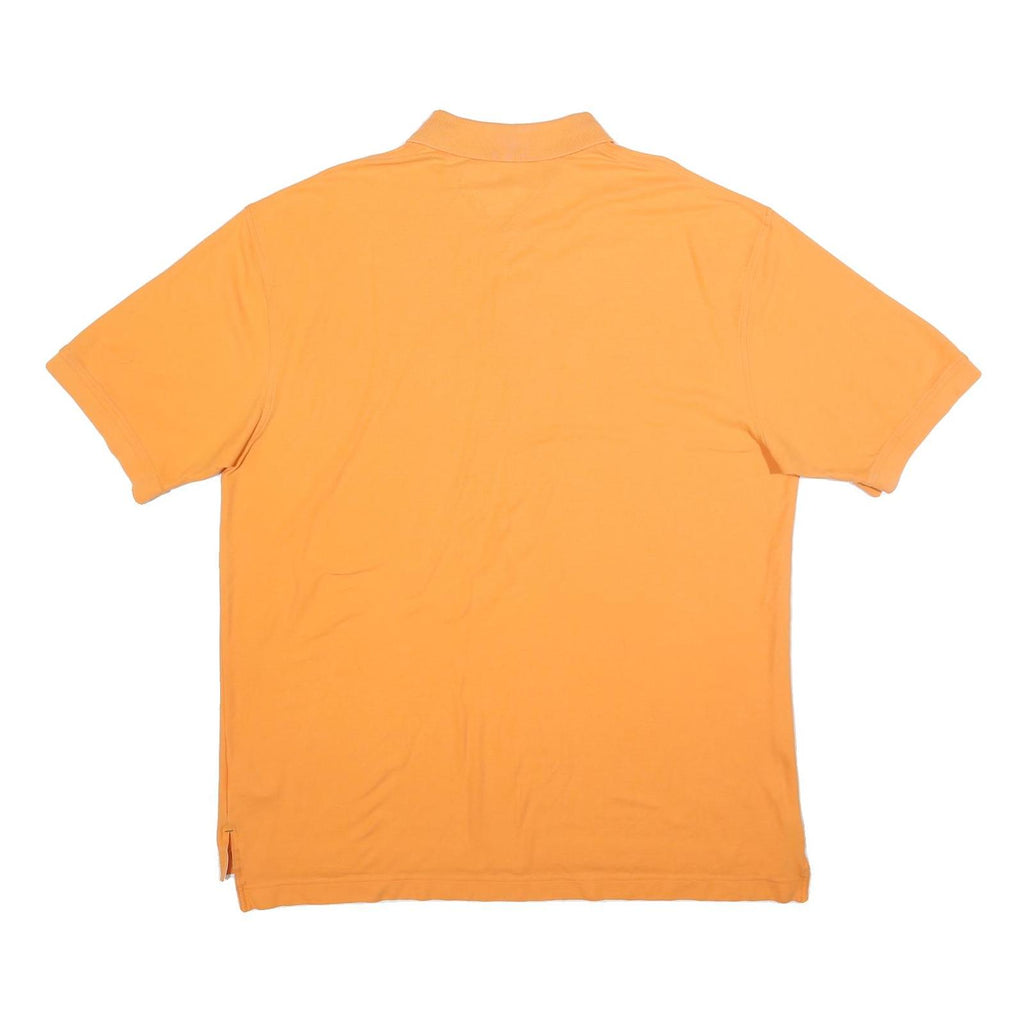 TOMMY HILFIGER Mens Orange Short Sleeve Polo Shirt 2XL Cotton Blend Classic