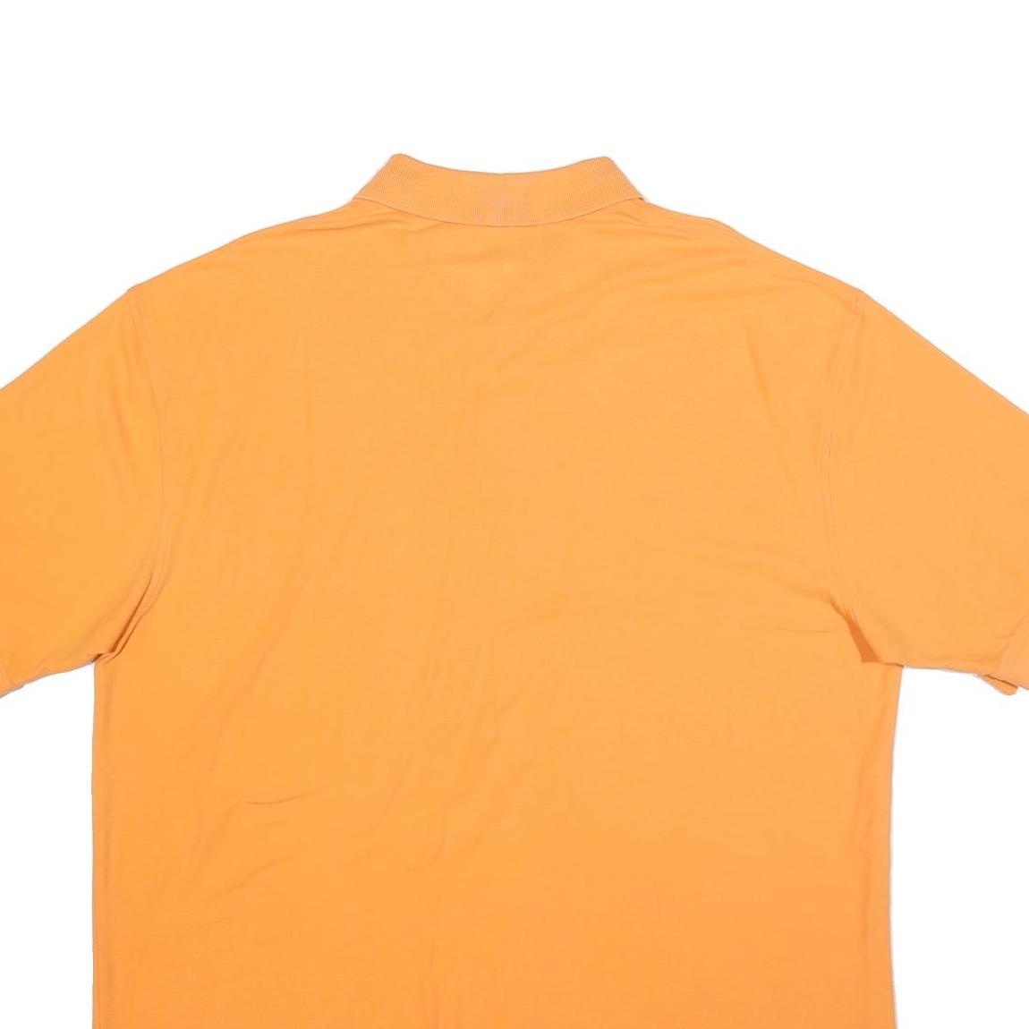 TOMMY HILFIGER Mens Orange Short Sleeve Polo Shirt 2XL Cotton Blend Classic