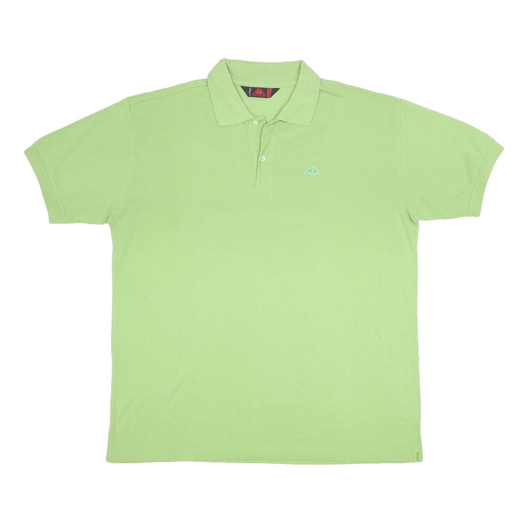 KAPPA Mens Green Short Sleeve Plain 2XL Cotton Polo Shirt Summer Casual
