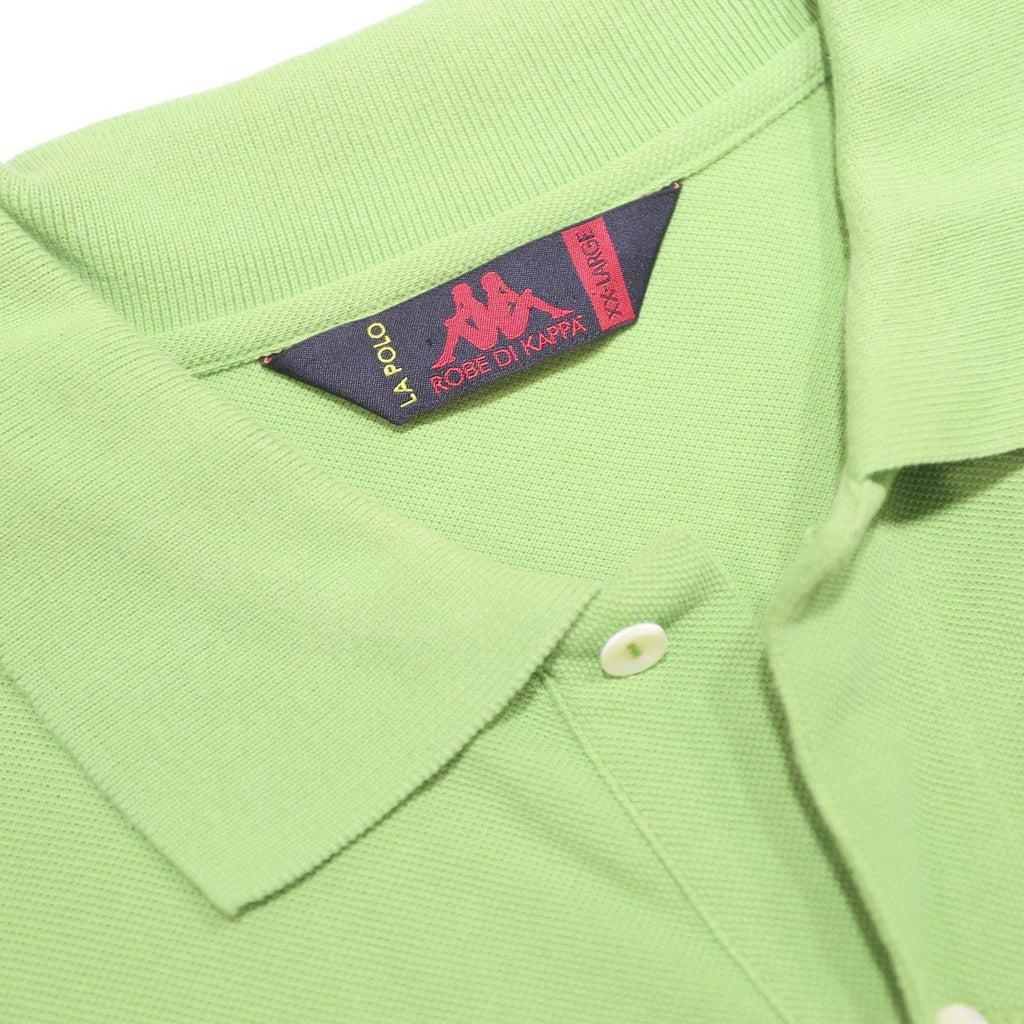KAPPA Mens Green Short Sleeve Plain 2XL Cotton Polo Shirt Summer Casual
