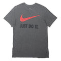 NIKE Mens Grey Red Just Do It Graphic T-Shirt M Short Sleeve Crew Neck