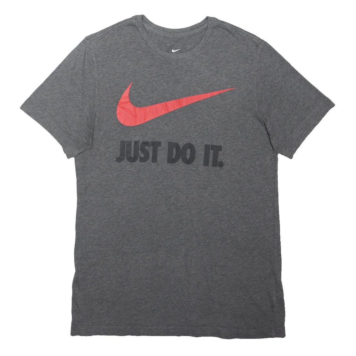 NIKE Mens Grey Red Just Do It Graphic T-Shirt M Short Sleeve Crew Neck