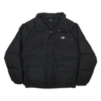 NEW BALANCE Mens Black Nylon Jacket M Zip Puffer Coat Lightweight Warm