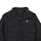 NEW BALANCE Mens Black Nylon Jacket M Zip Puffer Coat Lightweight Warm