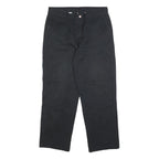 DICKIES Mens Cotton Blend Black Regular Fit Straight Leg Trousers W32 L28