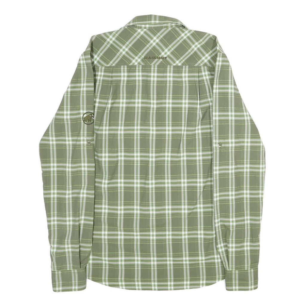 MAMMUT Mens Green & White Check Shirt S Lightweight Breathable Outdoor Style